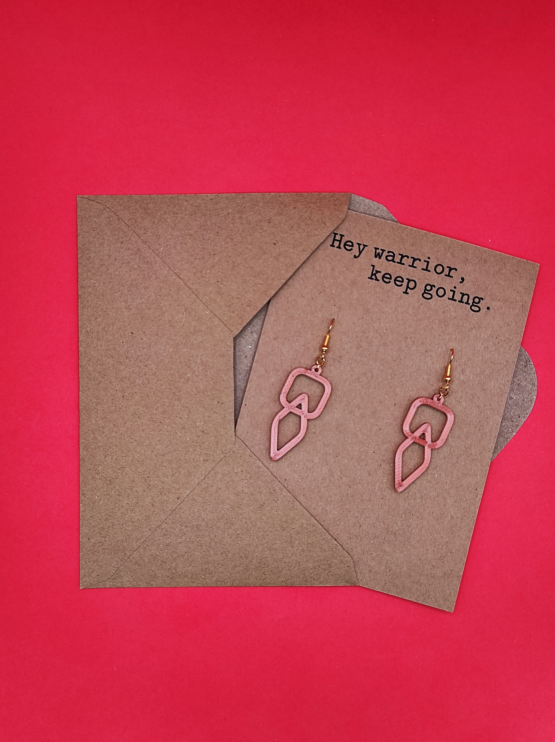 Wenslaart met oorbellen. GIftcard with earrings.