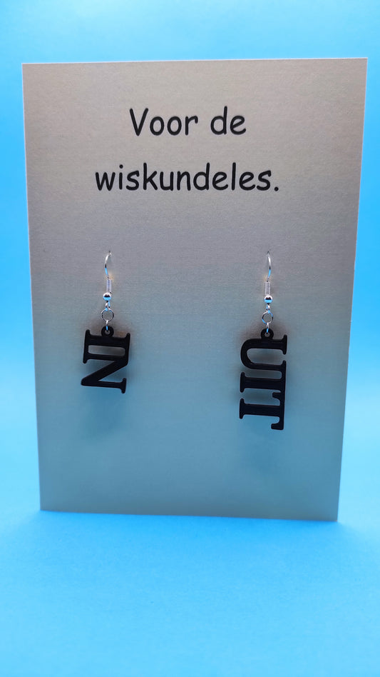 Wenskaart met oorbellen.  GIftcard with earrings 