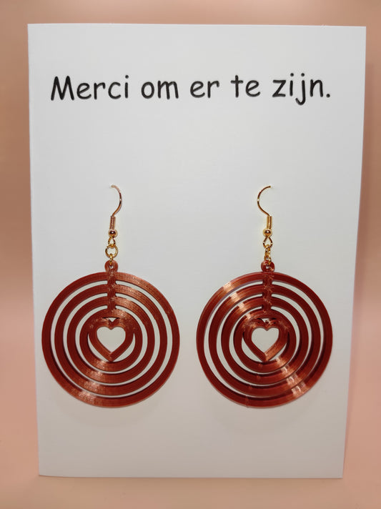 Wenskaart met oorbellen  GIftcard with earrings 