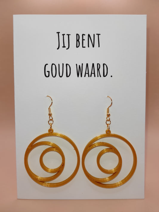 Wenskaart met oorbellen. GIftcard with earrings.