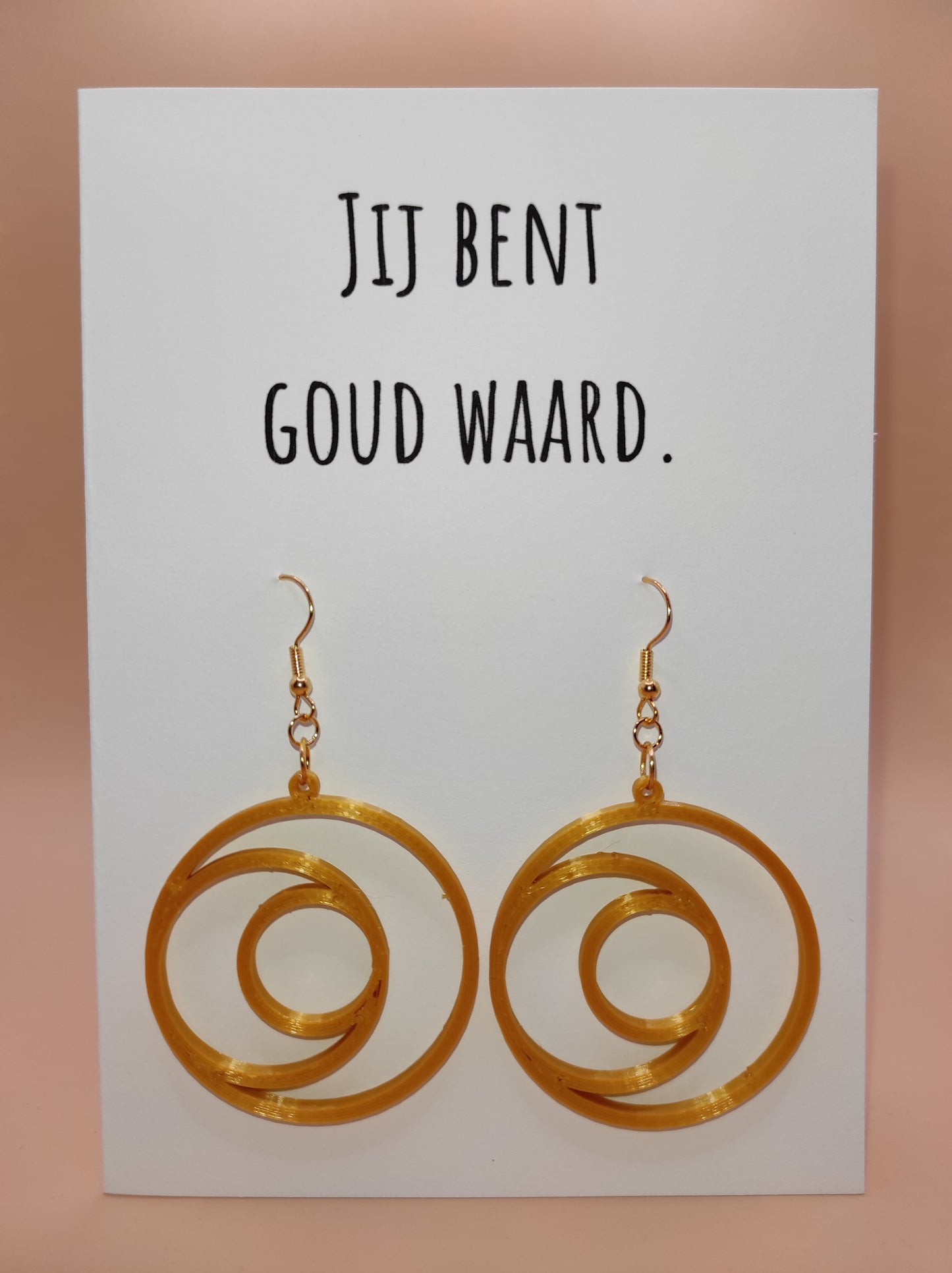 Wenskaart met oorbellen. GIftcard with earrings.